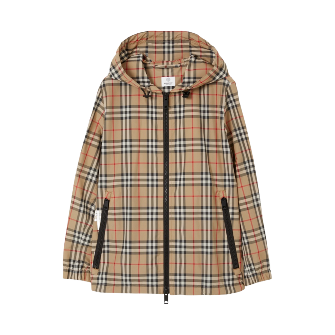(W) 버버리 체크 후드 자켓 아카이브 베이지((W) Burberry Check Hooded Jacket Archive Beige) - 1