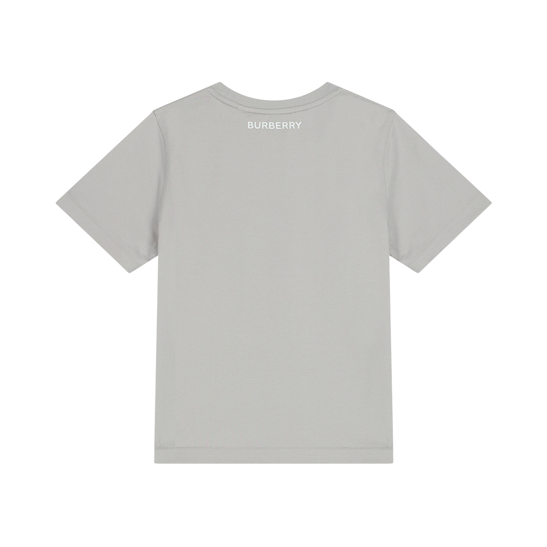 (키즈) 버버리 체크 패널 티셔츠 소프트 실버 그레이((Kids) Burberry Check Panel T-Shirt Soft Silver Grey) - 2