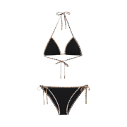 (W) Burberry Mata Vintage Check Triangle Bikini Black