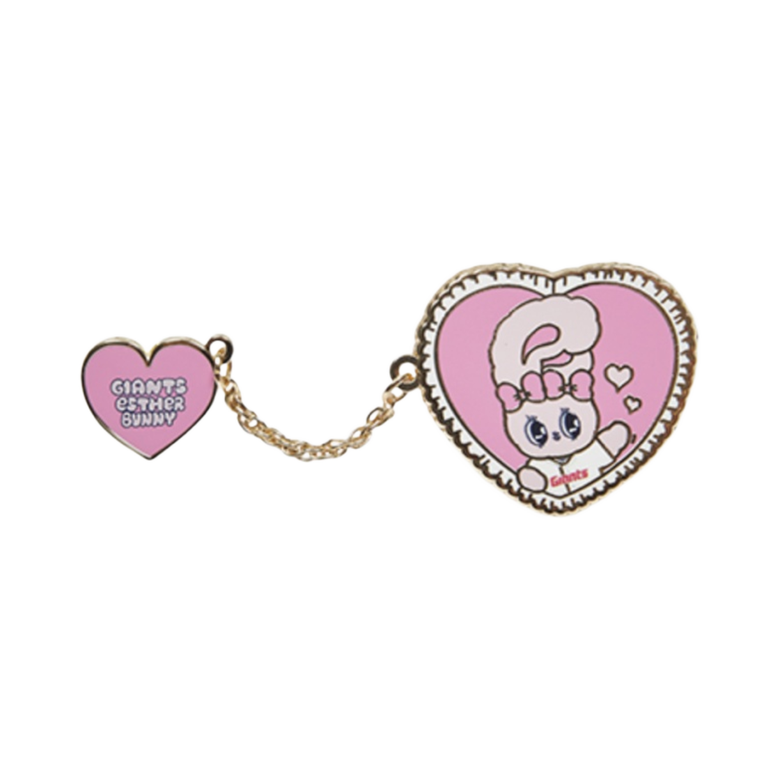 롯데 자이언츠 x 에스더 버니 체인 뱃지 하트(Lotte Giants x Esther Bunny Chain Badge Heart)