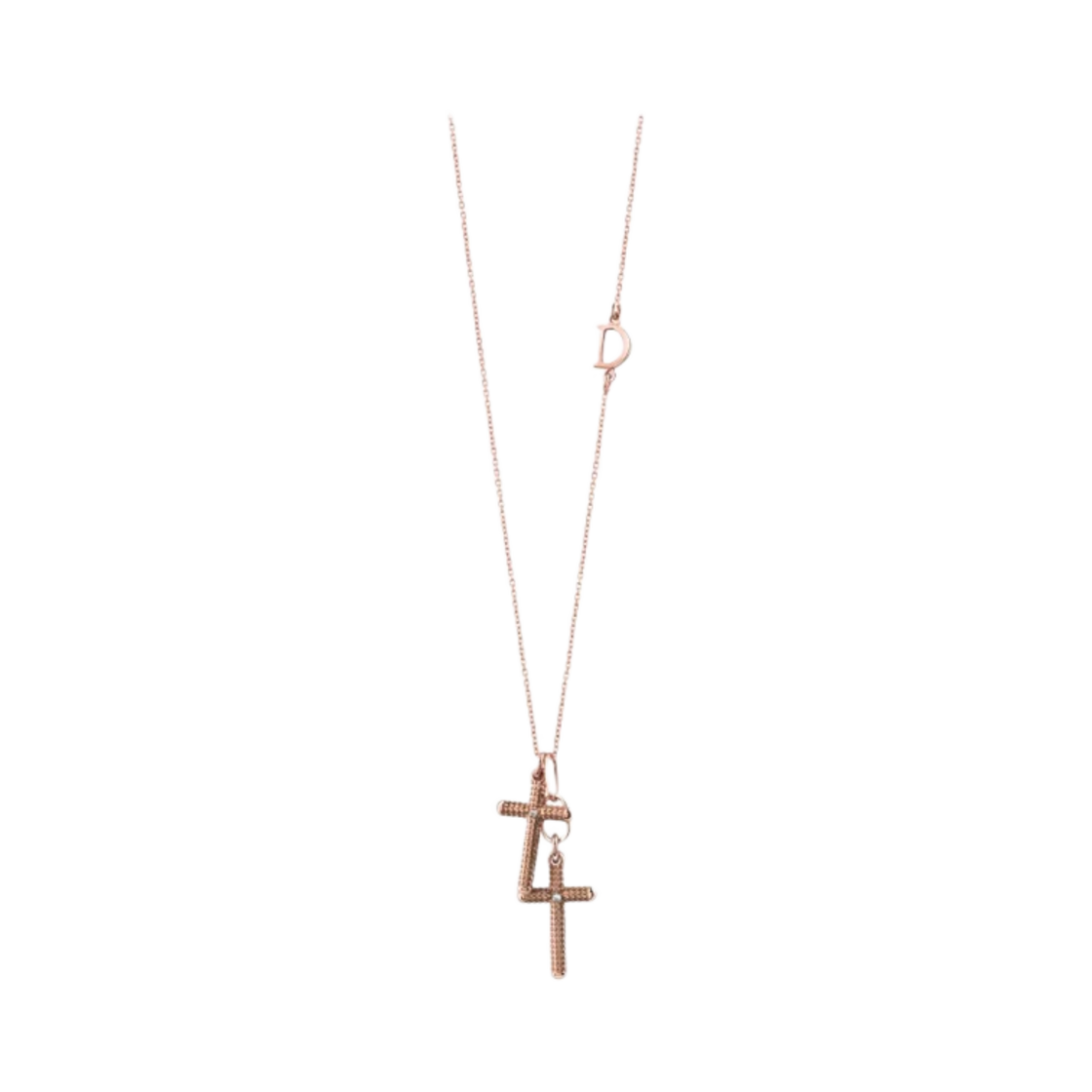 다미아니 메트로폴리탄 다이아몬드 크로스 네클리스 핑크 골드(Damiani Metropolitan Diamond Cross Necklace Pink Gold)
