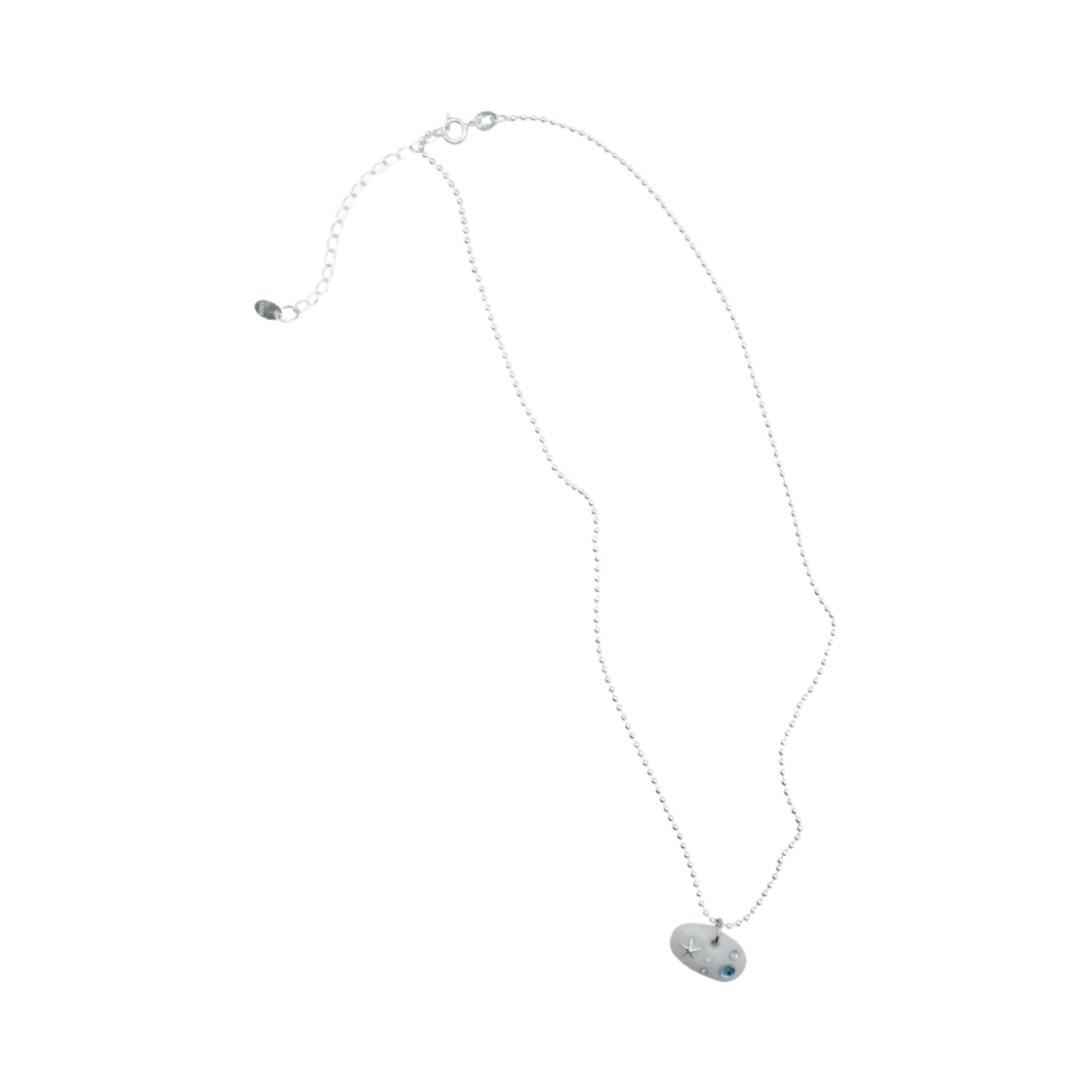 엔프프 블루 스톤 실버 넥클리스 화이트