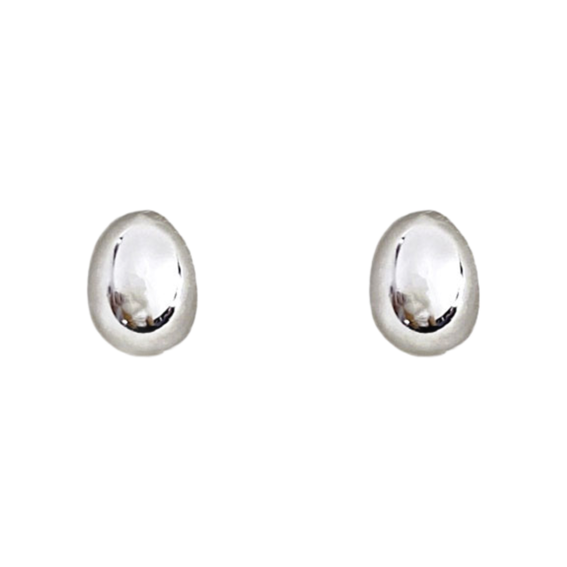 L243MER050_02 lovememonster Minimal Egg Earrings Silver