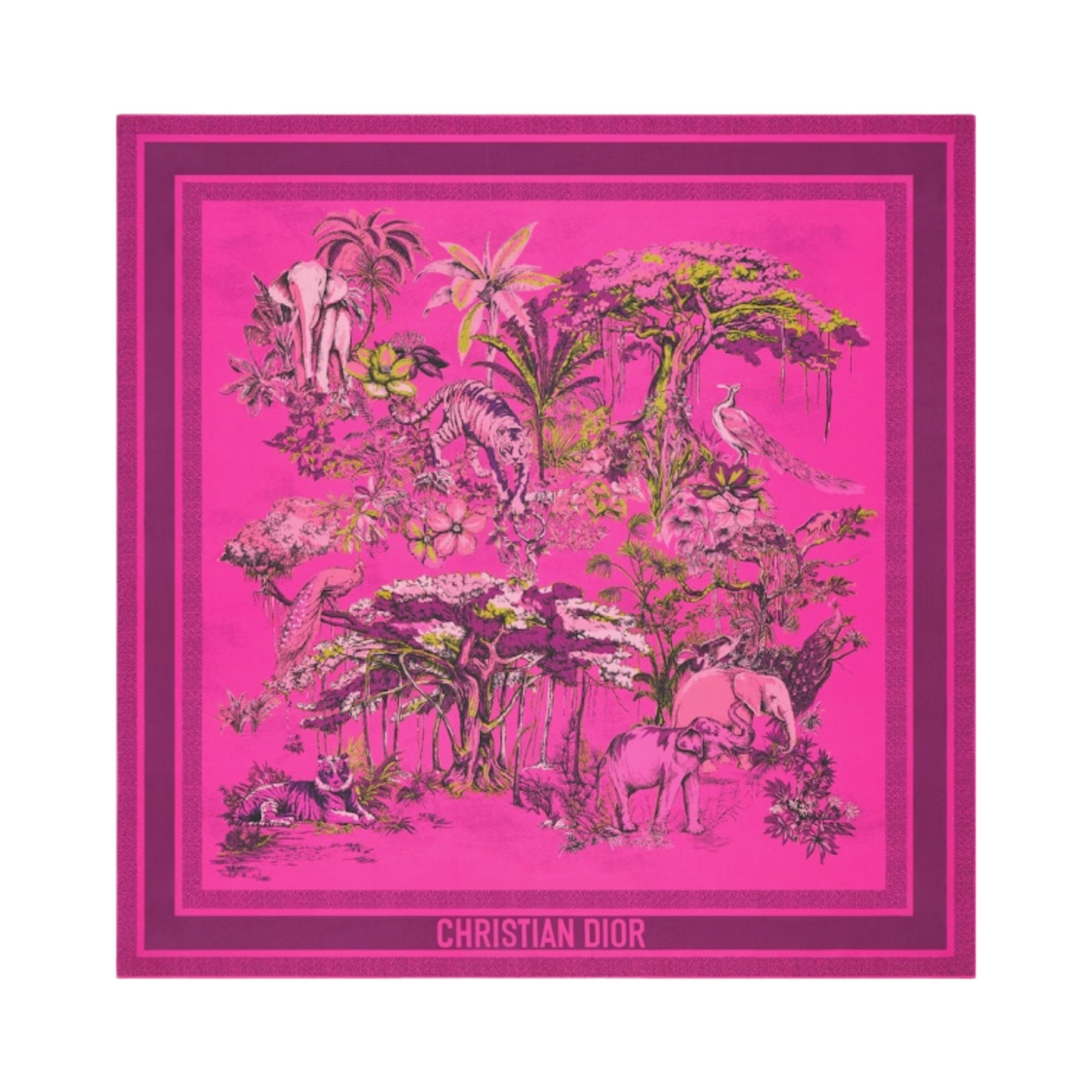 (W) 디올 트왈 드 주이 보야주 90 스퀘어 스카프 실크 트윌 라니 핑크 멀티컬러((W) Dior Toile De Jouy Voyage 90 Square Scarf  Silk Twill Rani Pink Multicolor) - 1