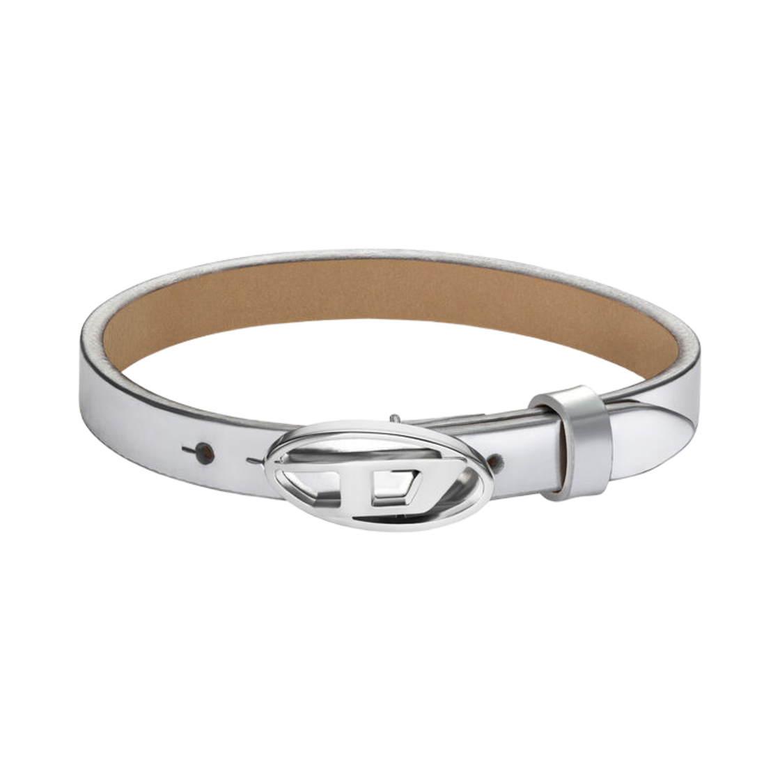 디젤 Dx1518040 실버 레더 스택에이블 브레이슬릿 실버