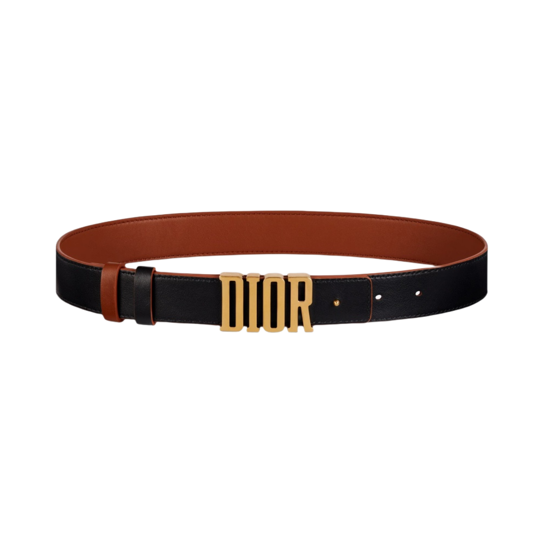 (W) 디올 D 펜스 30mm 스무스 카프스킨 리버시블 벨트 골든 새들 블랙((W) Dior D Fence 30mm Smooth Calfskin Reversile Belt Golden Saddle Black) - 2