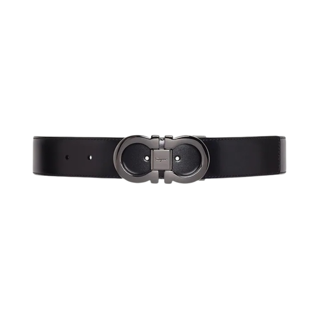 페라가모 리버시블 어드저스터블 카프스킨 레더 간치니 벨트 블랙 어번(Ferragamo Reversible and Adjustable Calfskin Leather Gancini Belt Black Auburn)