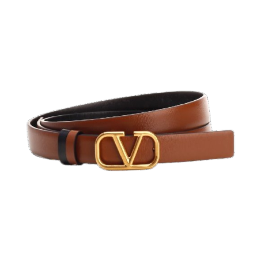 T0S12ZFR11J (W) Valentino Reversible Vlogo Signature Belt In Glossy Calfskin 20mm Brown Black