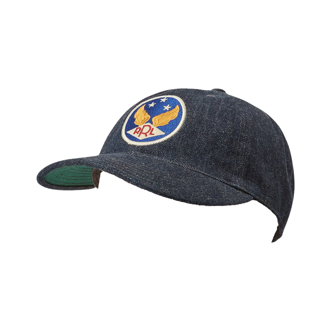 634421 Double RL Winged Logo Denim Ball Cap Rinse