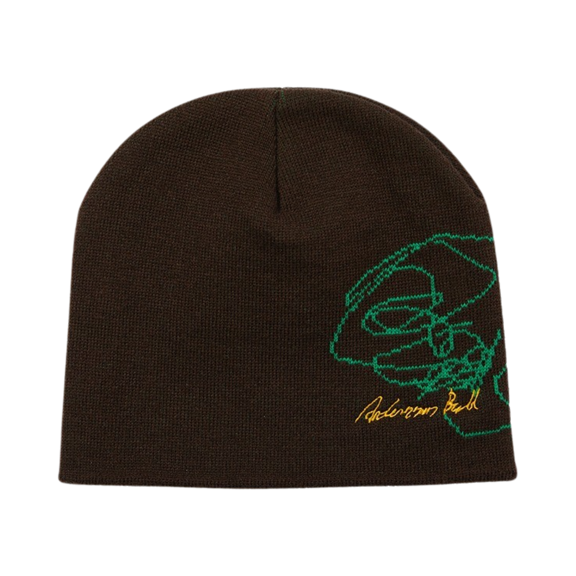 aaa316u(BROWN) ADSB Andersson Bell Unisex Andersson Embroidery Jacquard Beanie Brown