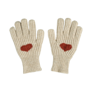 Aeae Heart Knit Gloves Oatmeal