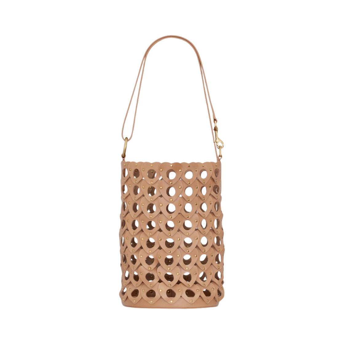 생로랑 더 하티드 버킷 백 베지터블 탠 레더 브라운 골드(Saint Laurent The Hearted Bucket Bag in Vegetable-Tanned Leather Brown Gold) - 1