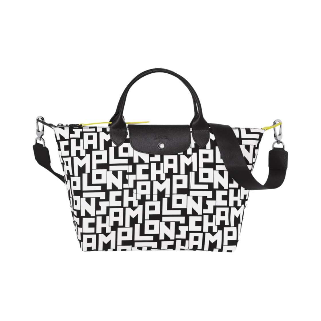 롱샴 르 플리아쥬 LGP 핸드백 L 블랙 화이트(Longchamp Le Pliage LGP Handbag L Black White) - 1