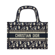 Dior Mini Book Tote Blue Dior Oblique Embroidery