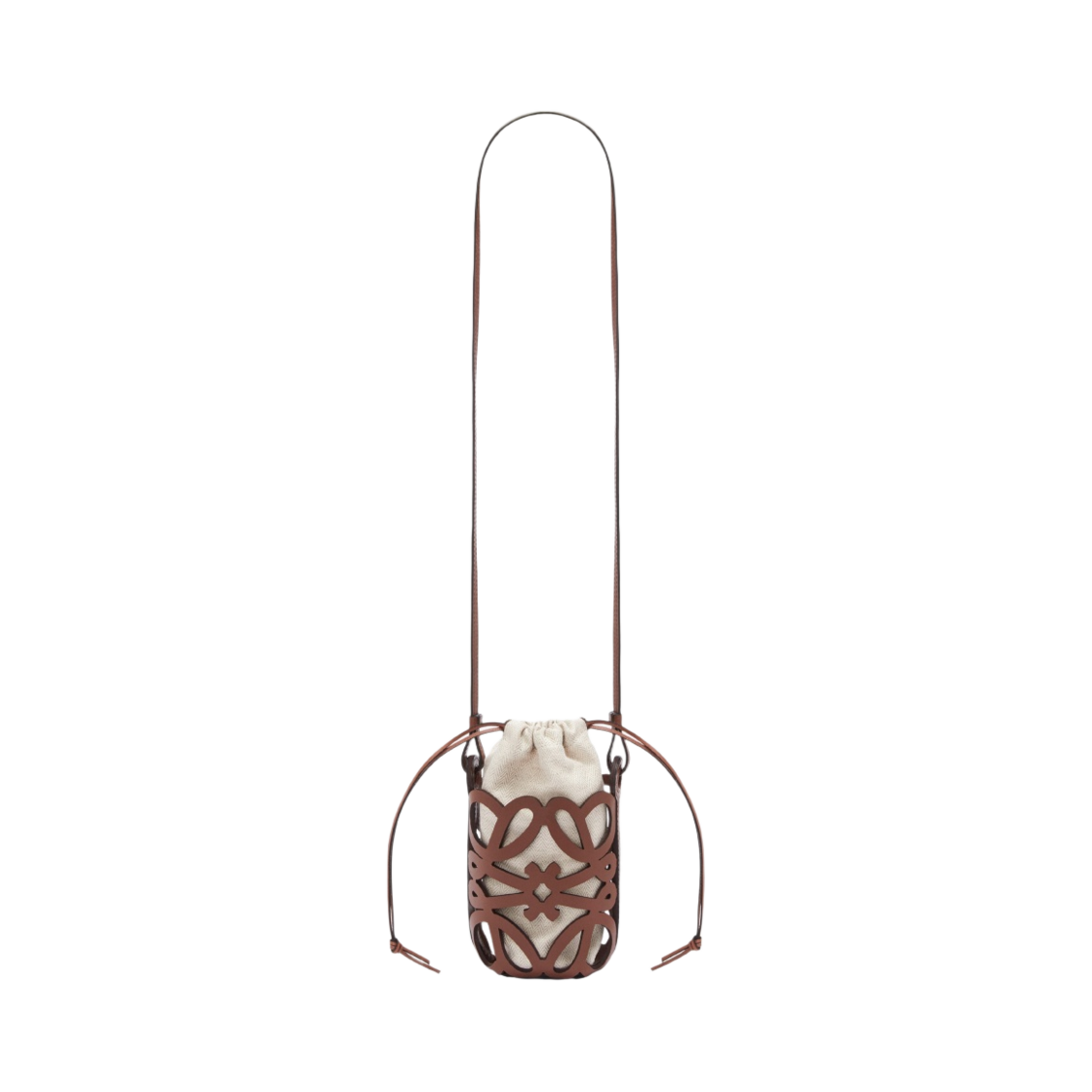 로에베 아나그램 컷 아웃 포켓 클래식 카프스킨 앤 캔버스 탄 에크루(Loewe Anagram Cut-Out Pocket in Classic Calfskin and Canvas Tan Ecru) - 3