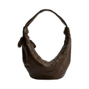 Lemaire Fortune Croissant Bag Soft Nappa Leather Dark Tobacco