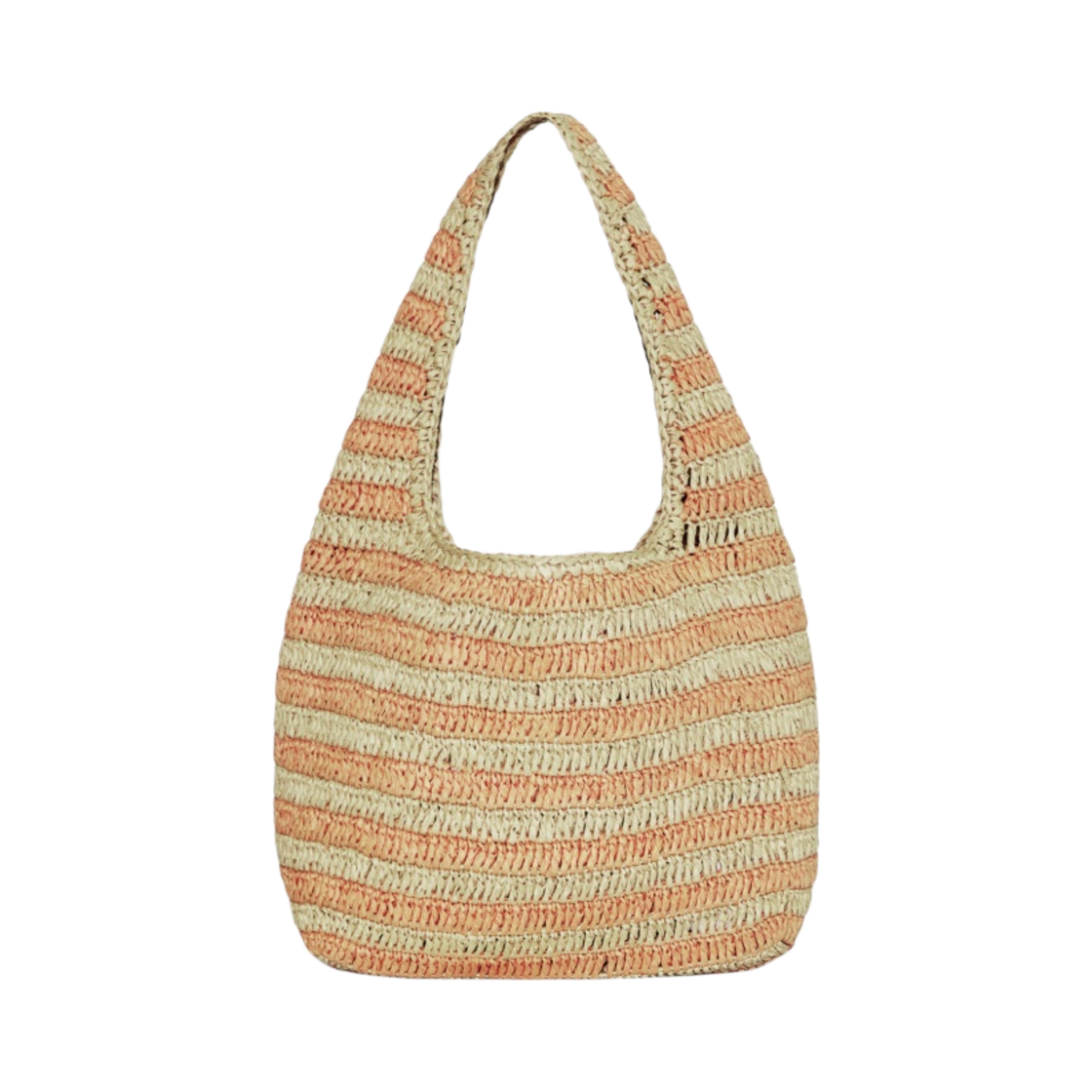 코스 미니 라피아 숄더백 베이지 오렌지 스트라이프
