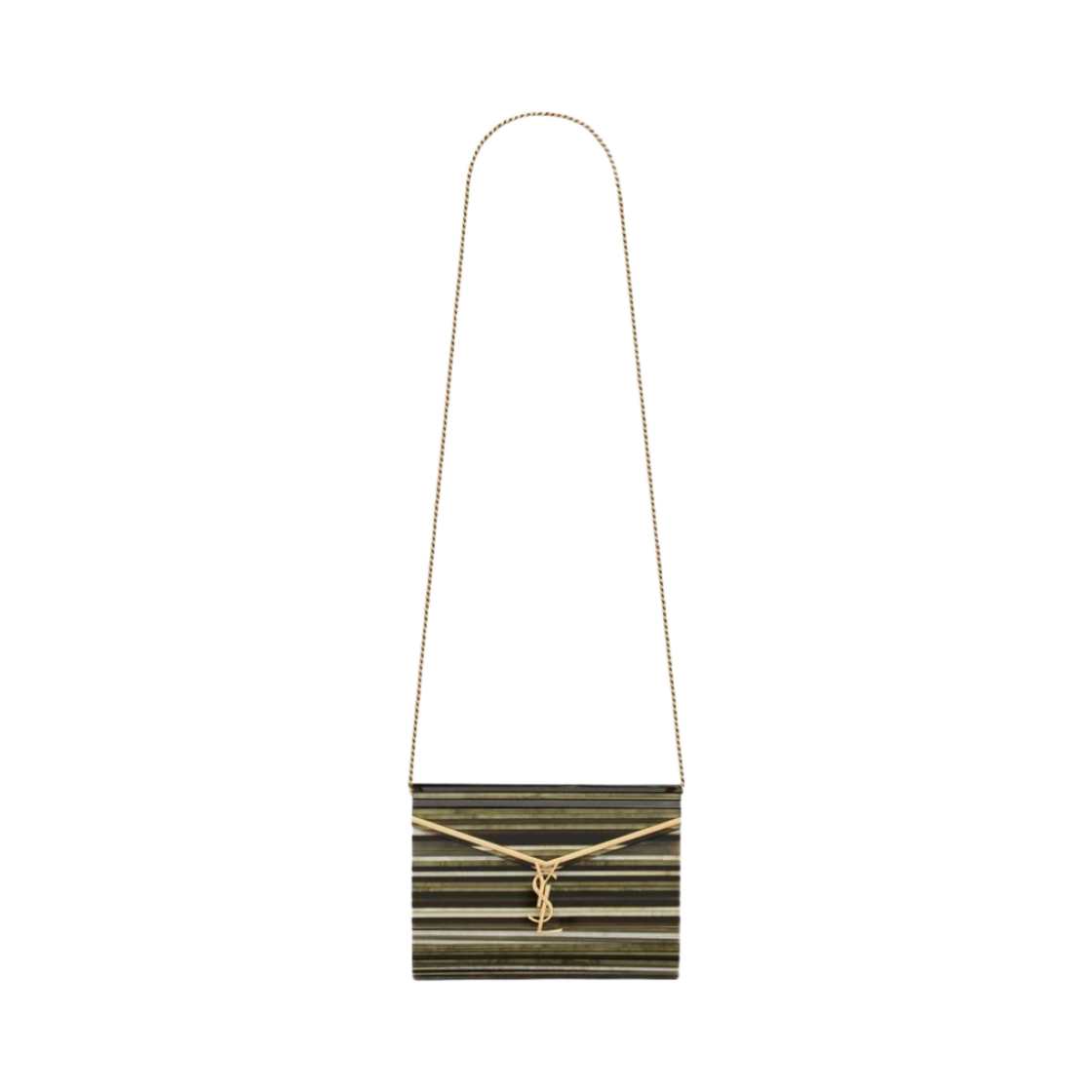 생로랑 비키 미노디에르 플렉시글래스 블랙 그린 그레이(Saint Laurent Vicky Miniaudiere in Plexiglass Black Green Grey) - 1