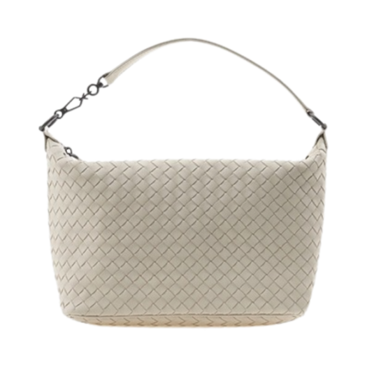Bottega Veneta Intrecciato Shoulder Bag Ivory