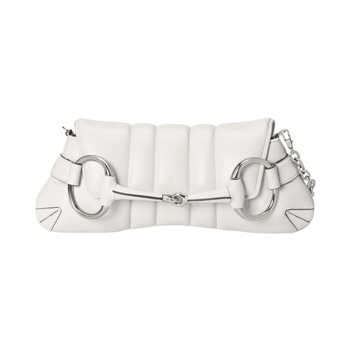 구찌 홀스빗 체인 미디움 숄더백 화이트 레더(Gucci Horsebit Chain Medium Shoulder Bag White Leather) - 1
