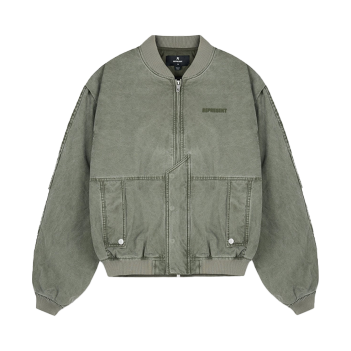 리프레젠트 인셋 슬리브 봄버 카키 - 24FW(Represent Inset Sleeve Bomber Khaki - 24FW)