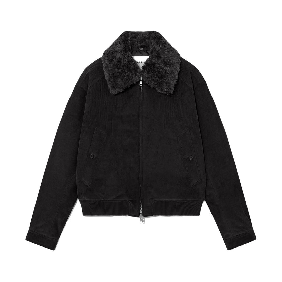 알렌느 디테쳐블 카라 코듀로이 패딩 블루종 블랙