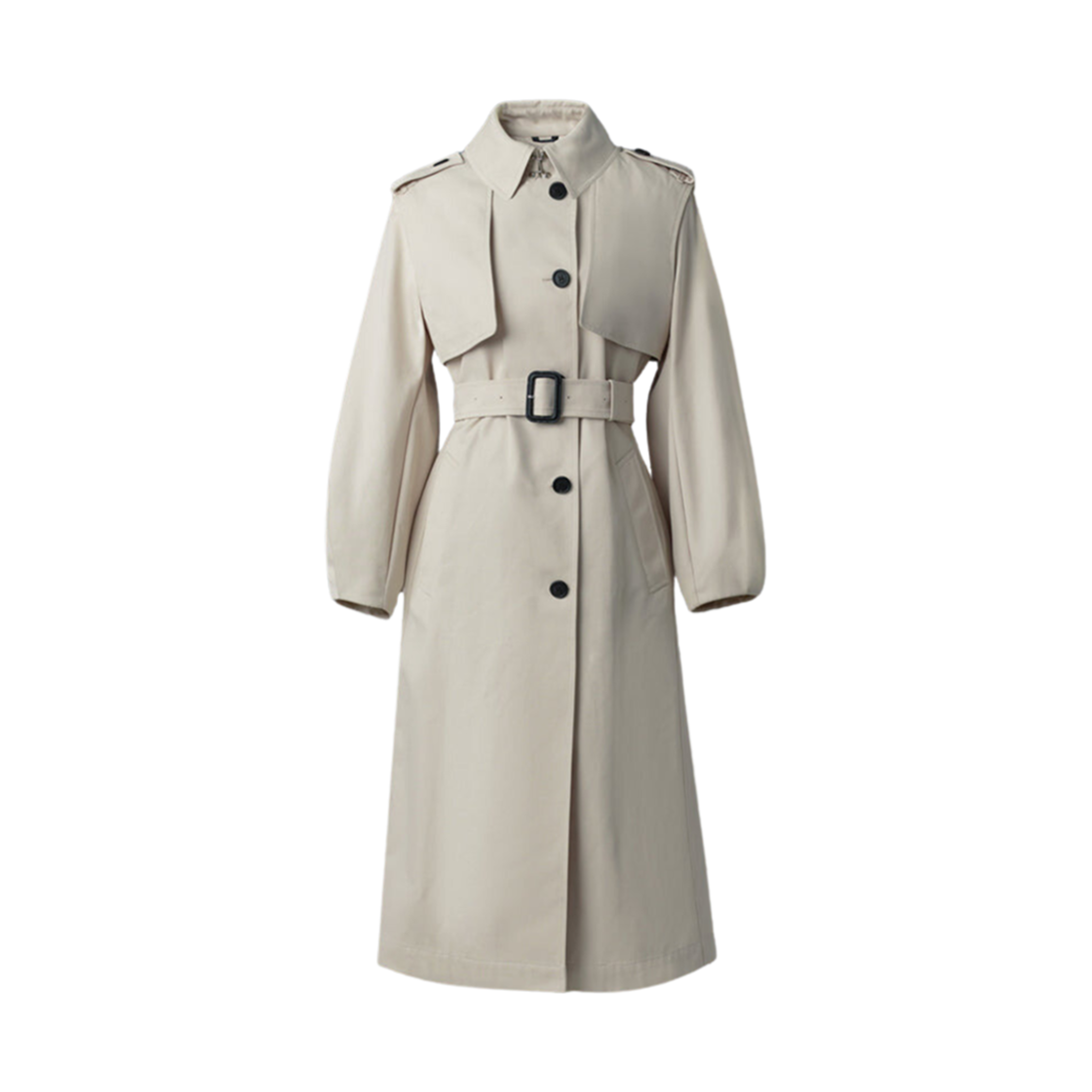 (W) 맥카지 알리아 트윌 벌룬 슬리브 트렌치 코트 트렌치