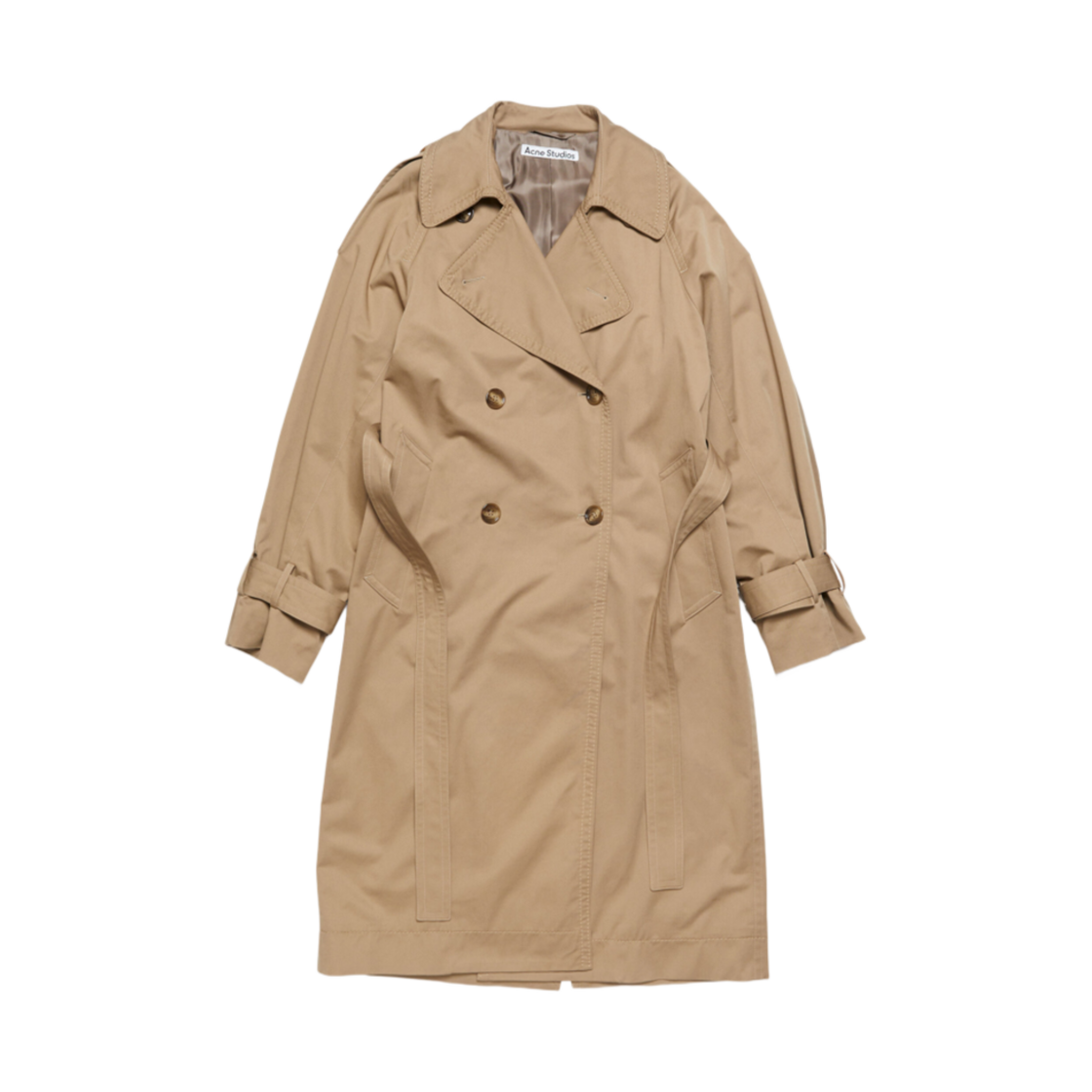 (W) 아크네 스튜디오 더블 브레스티드 트렌치 코트 콜드 베이지