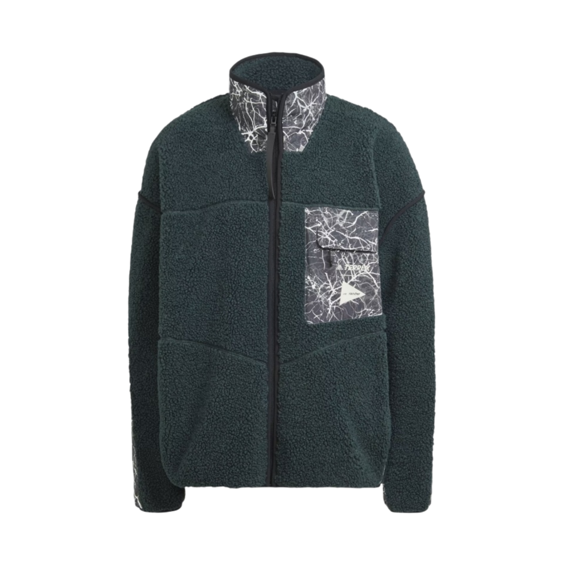 HN6948 (W) Adidas x And Wander Terrex Fleece Jacket Shadow Green - US Sizing