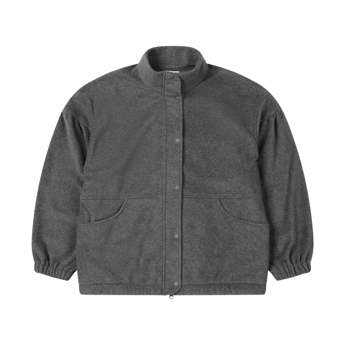 F244JP02 Fritur Solid Fleece Zip-up Charcoal_F244JP02