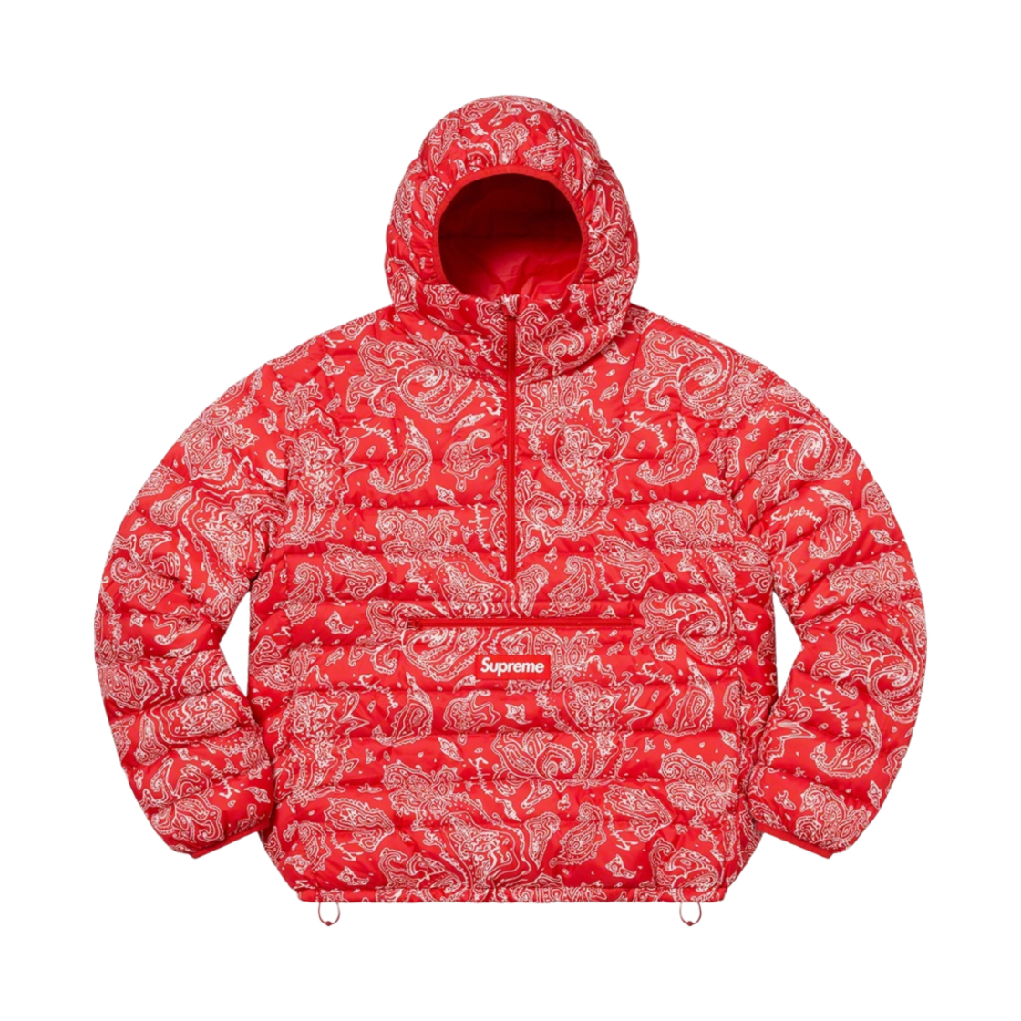 슈프림 마이크로 다운 하프 집 후드 풀오버 레드 페이즐리 - 22FW(Supreme Micro Down Half Zip Hooded Pullover Red Paisley - 22FW) - 1
