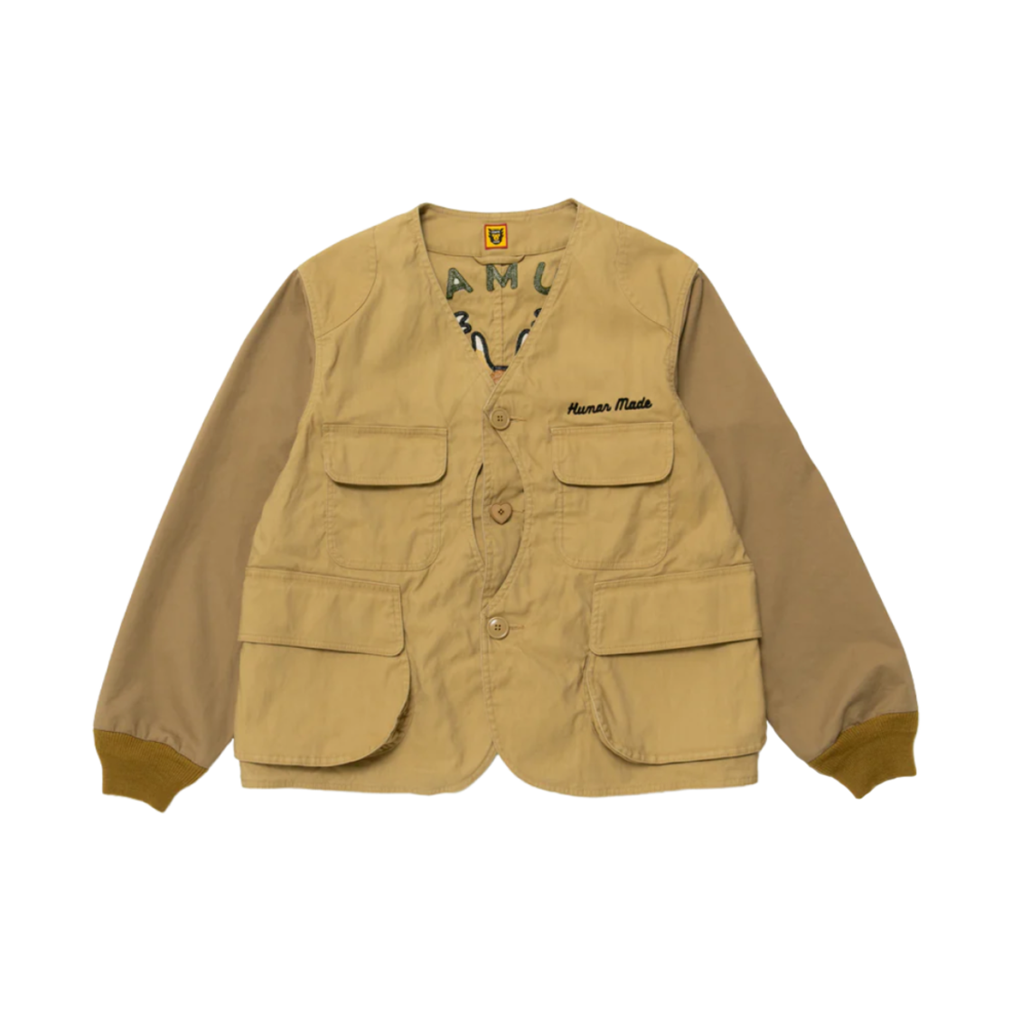 휴먼 메이드 카라리스 헌팅 자켓 베이지(Human Made Collarless Hunting Jacket Beige) - 2