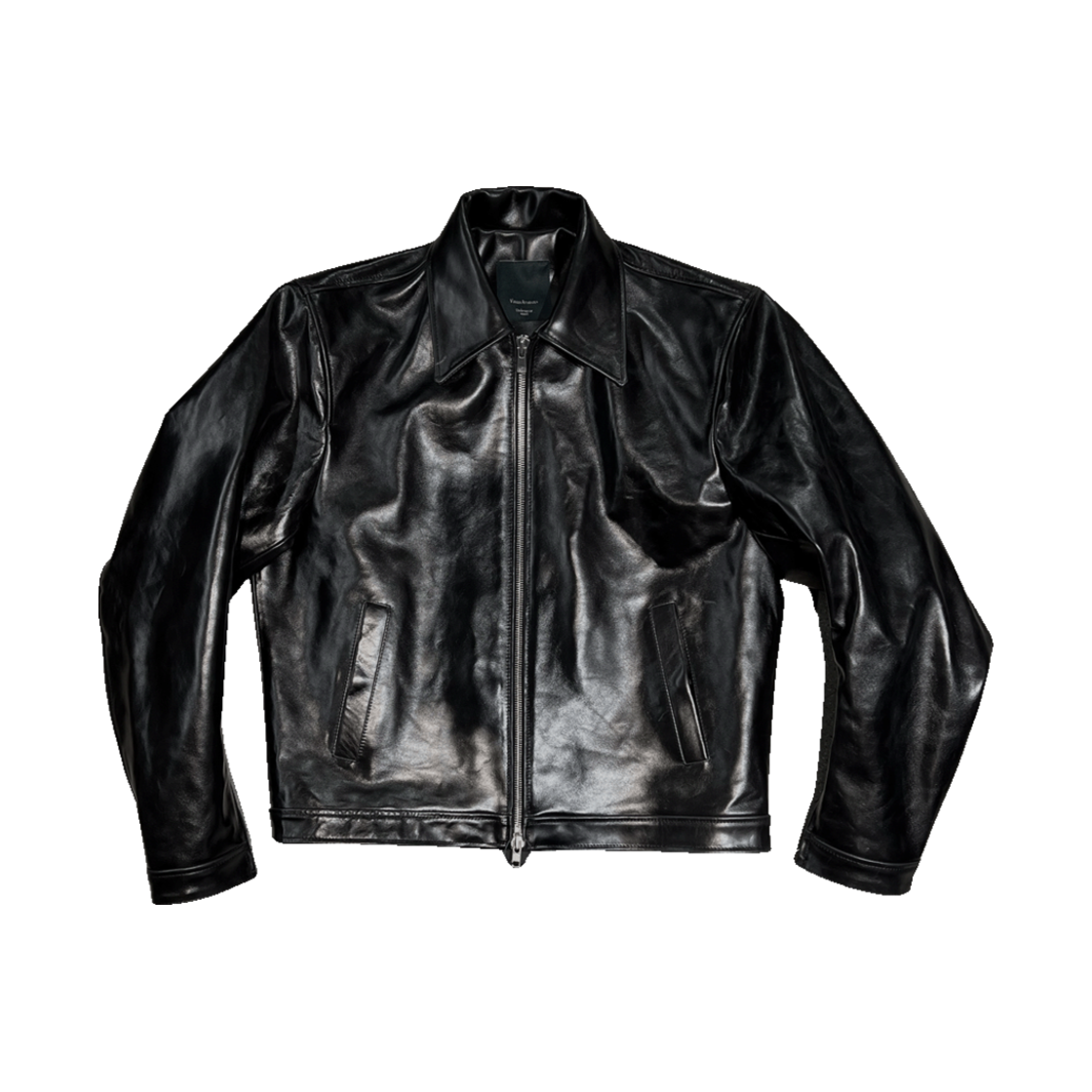 언더마이카 25SS 코도반 이펙트 크롭 이지 라이더 자켓 블랙(Undermycar 25SS Cordovan Effect Crop Easy Rider Jacket Black)