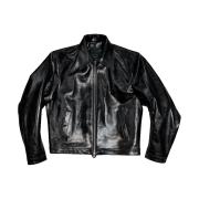 Undermycar 25SS Cordovan Effect Crop Easy Rider Jacket Black