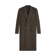 (W) Celine Double Face Cashmere Overcoat Khaki Melange
