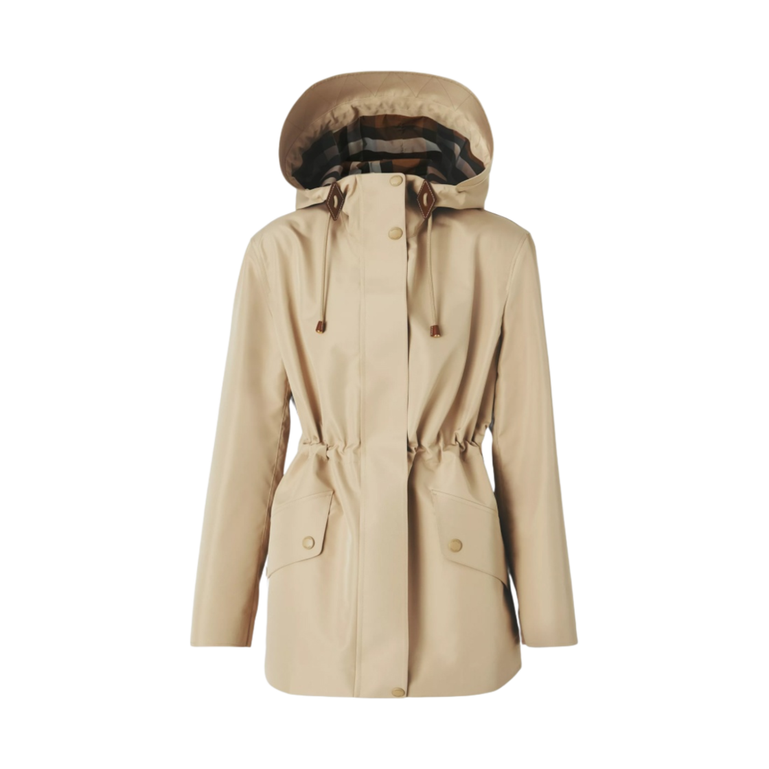 (W) 버버리 라이트웨이트 후드 자켓 소프트 펀((W) Burberry Lightweight Hooded Jacket Soft Fawn) - 1