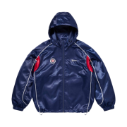Supreme Satin Hooded Track Jacket Navy - 24SS