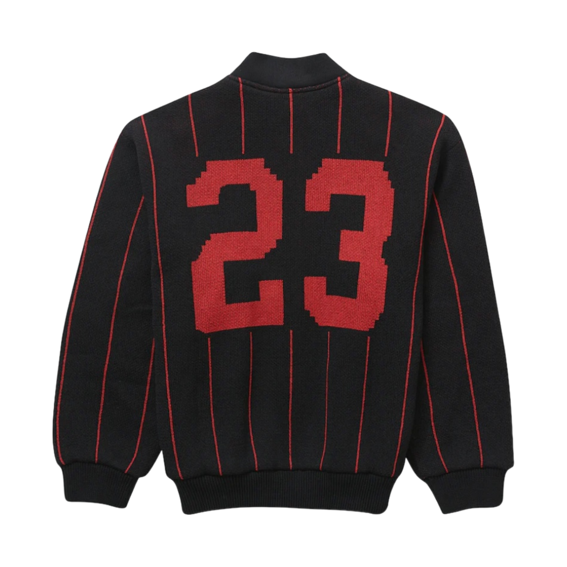 슈프림 핀스트라이프 바시티 집업 스웨터 블랙 - 23SS(Supreme Pinstripe Varsity Zip Up Sweater Black - 23SS) - 3