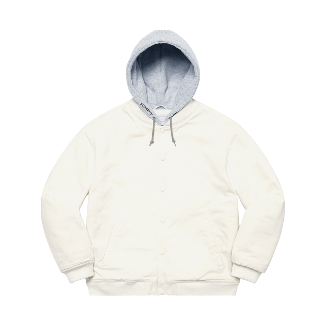 - Supreme Hooded Twill Varsity Jacket White - 22SS - #2