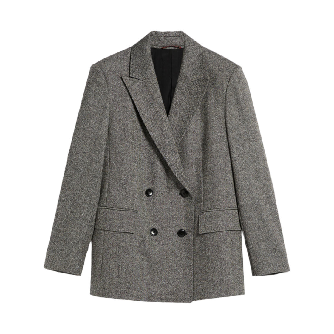 LAVAGNA-001 (W) Max Mara Studio Lavagna Double Breasted Wool Blazer Black