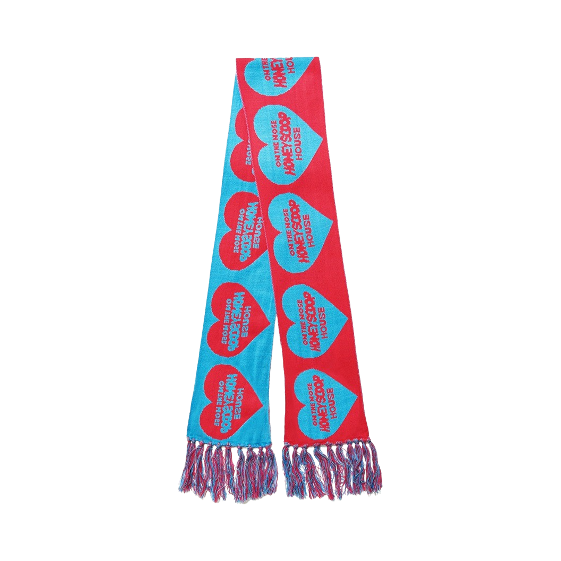 허니스쿱하우스 하트 로고 머플러 마젠타 블루