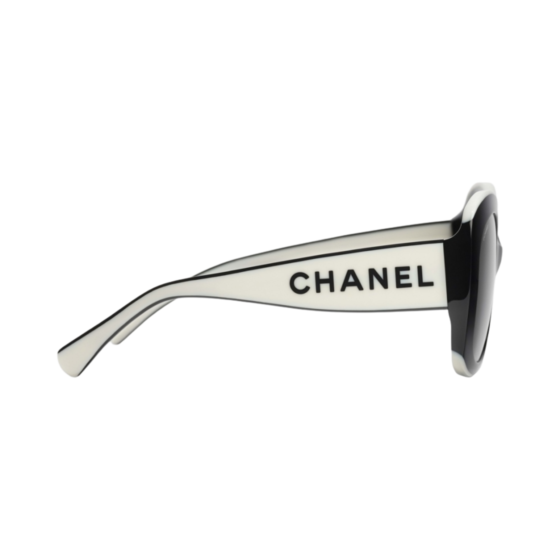 샤넬 스퀘어 선글라스 아세테이트 & 블랙 화이트 프레임 그레이 렌즈(Chanel Square Sunglasses Acetate & Black White Frame Grey Lenses) - 3