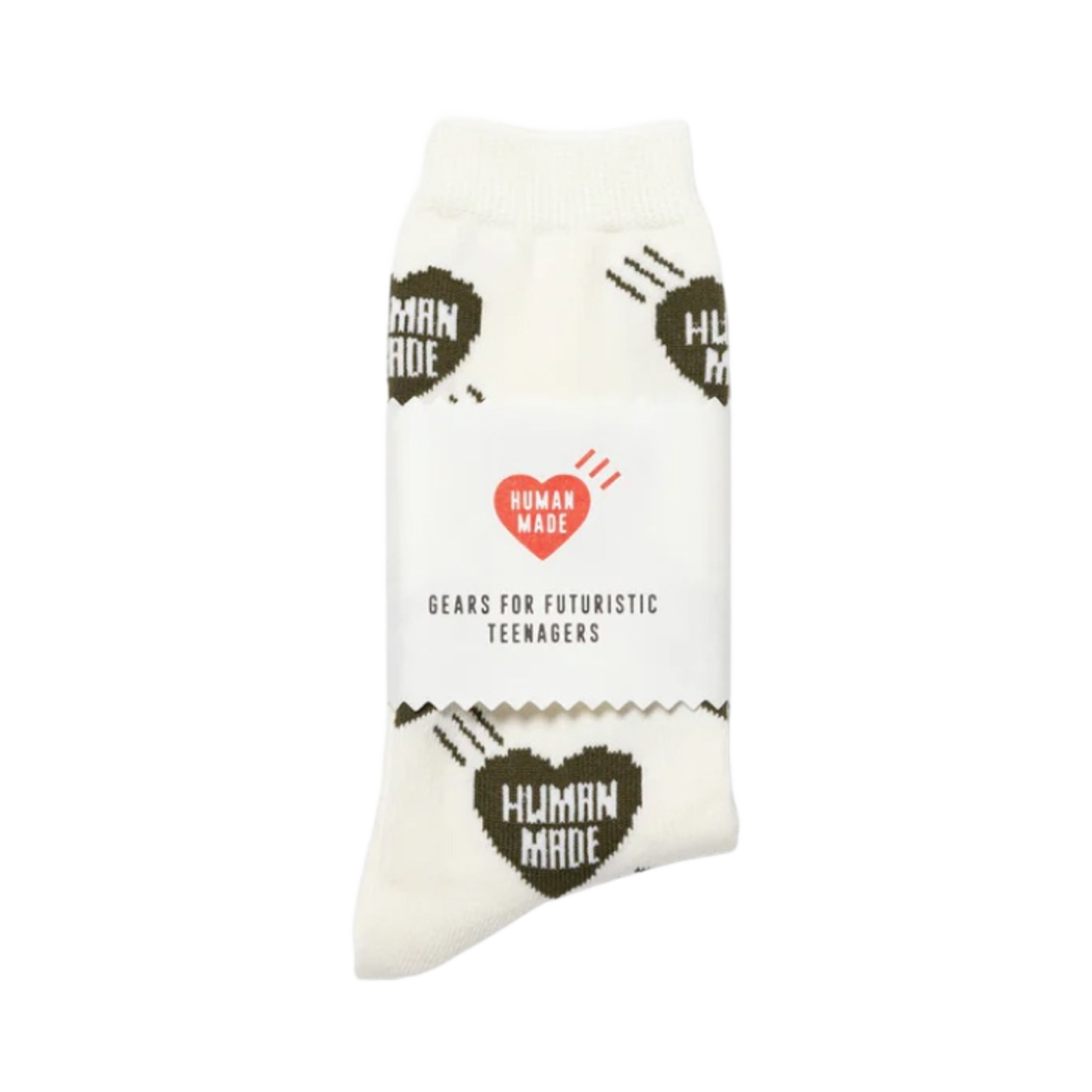 휴먼 메이드 하트 패턴 삭스 올리브 드랩(Human Made Heart Pattern Socks Olive Drab) - 2