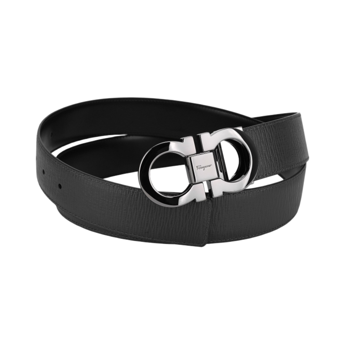 페라가모 리버시블 어드저스터블 간치니 벨트 블랙 다크 레인(Ferragamo Reversible Adjustable Gancini Belt Black Dark Rain) - 3