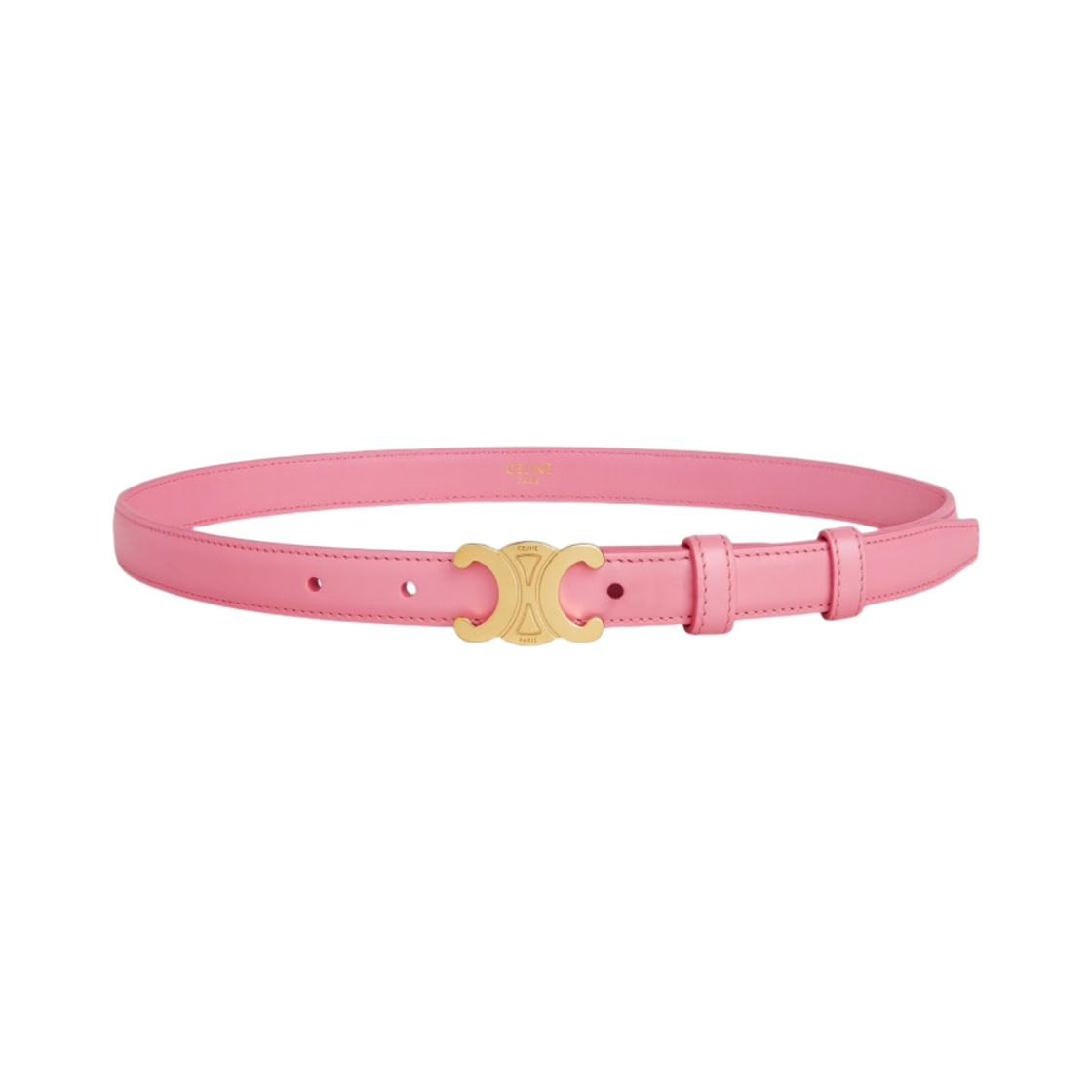 (W) 셀린느 스무스 카프스킨 스몰 트리옹프 벨트 플라밍고((W) Celine Small Triomphe Belt in Smooth Calfskin Flamingo) - 2