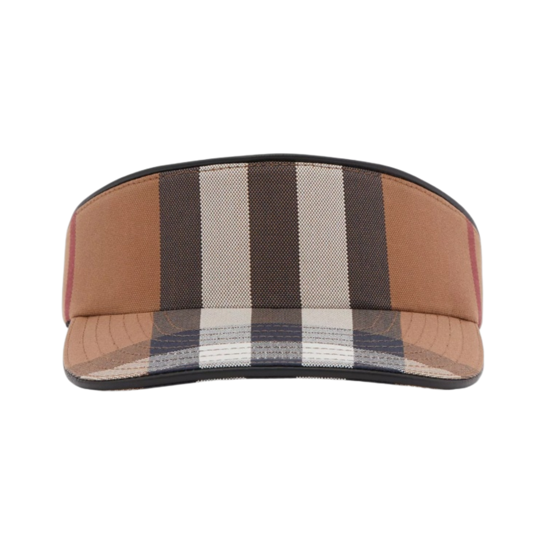 (W) 버버리 체크 코튼 바이저 버치 브라운((W) Burberry Check Cotton Visor Birch Brown) - 1