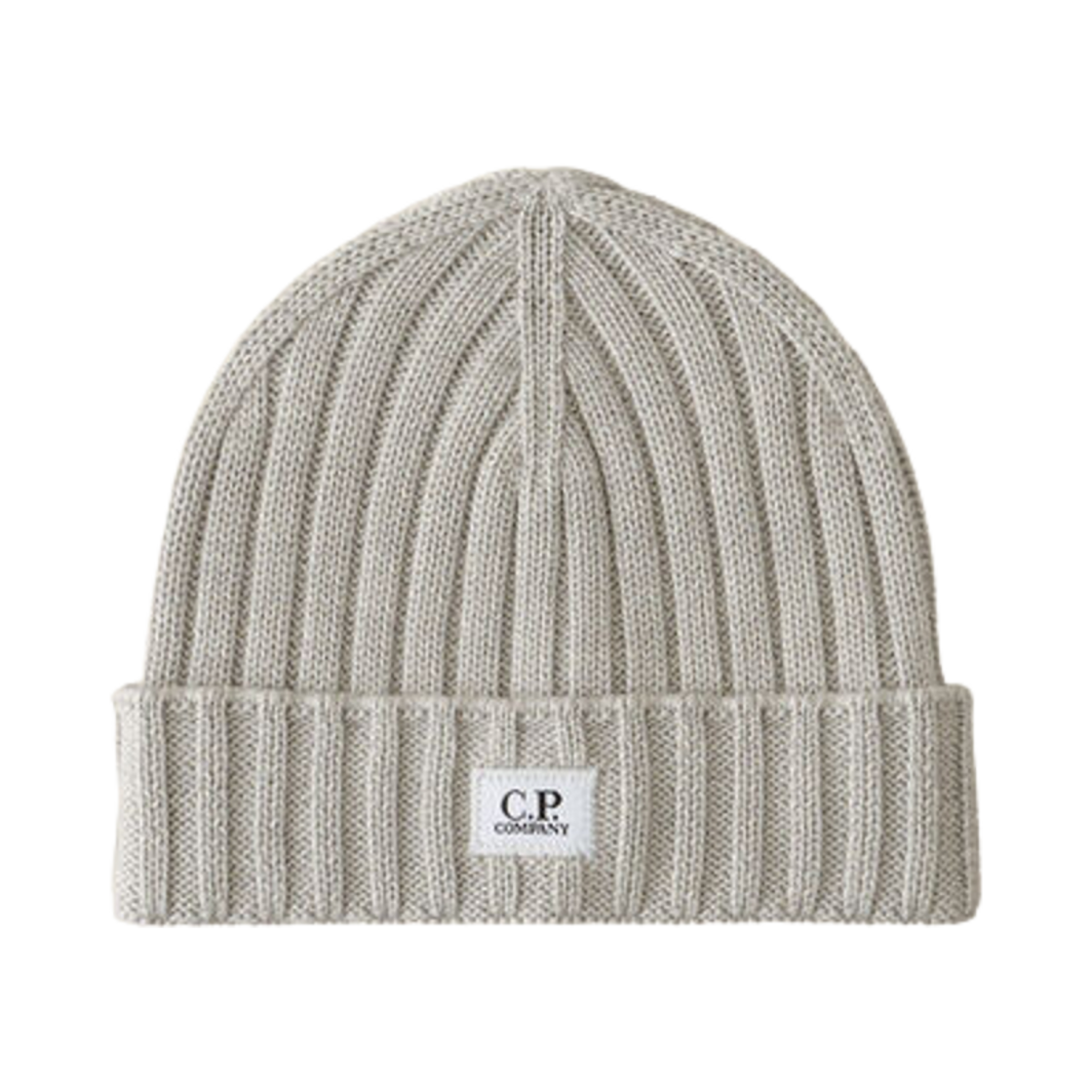 C.P. 컴퍼니 엑스트라 파인 메리노 울 로고 비니 문 멜란지 그레이 - 24FW(C.P. Company Extra Fine Merino Wool Logo Beanie Moon Melange Grey - 24FW) - 1