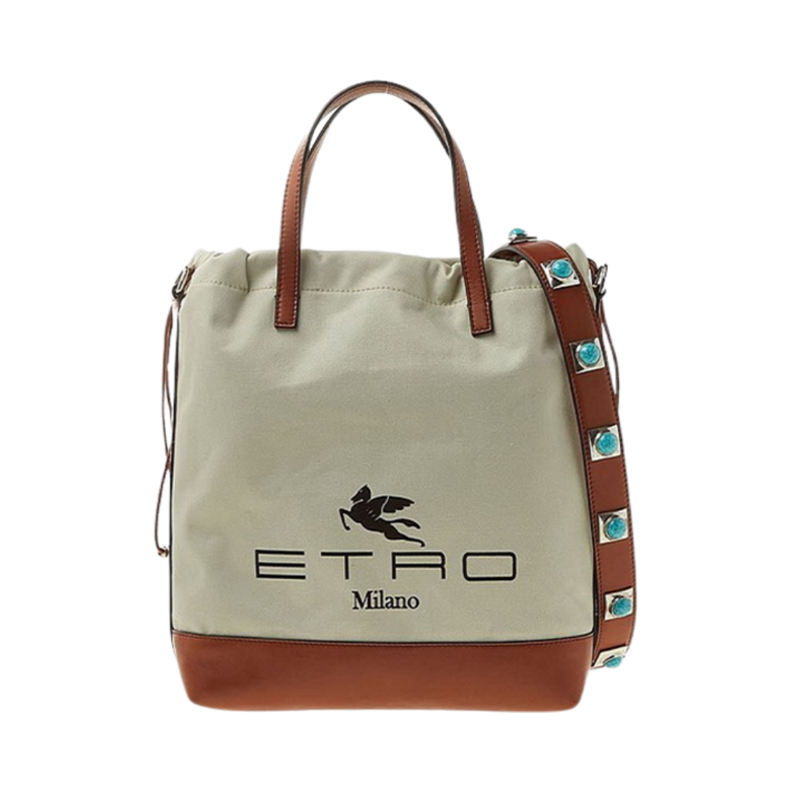 1N6258801800 Etro Cotton Bucket Bag Beige Brown