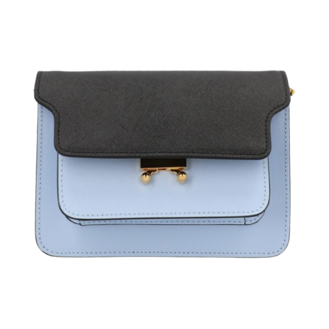 마르니 사피아노 미디움 트렁크백 블랙 일루젼 블루 칠리(Marni Saffiano Medium Trunk Bag Black Illusion Blue Chili) - 1