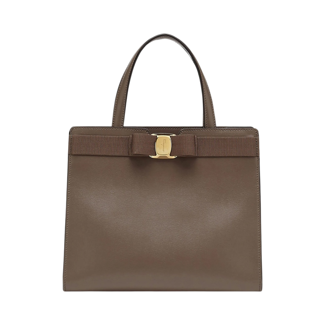 21I290-741078 Ferragamo Medium Bara Top Handle Bag Caraway Seed - 대표 이미지 #1